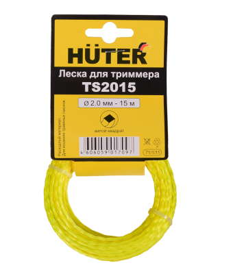 Леска HUTER  TS2015 в Москве длина: 15 м, толщина: 2 мм, сечение: витой квадрат